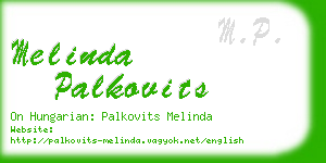 melinda palkovits business card